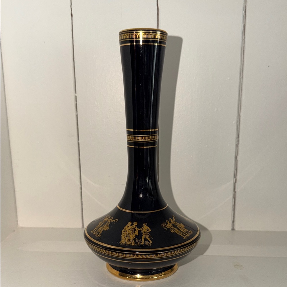 Greece 24k gold trim vase